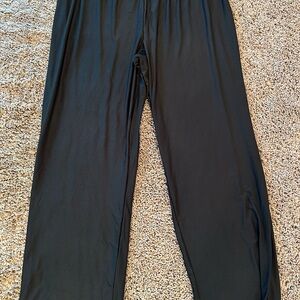 Slinky Brand Straight Leg Pull On Pants Elastic Waist Stretch Black Slacks XL